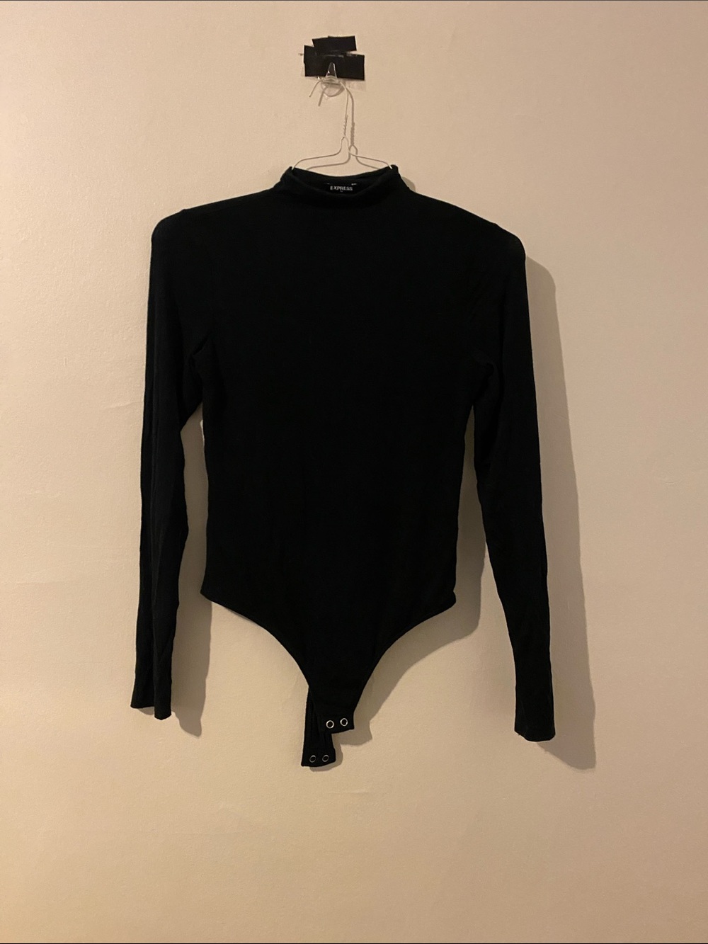 Express Black Long Sleeve Mock Neck Bodysuit